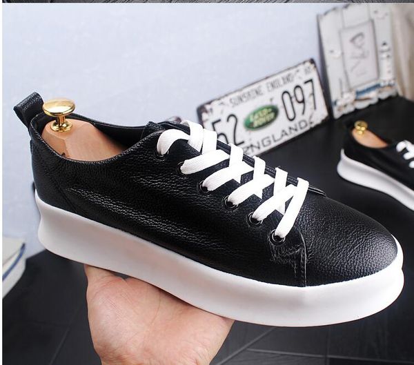 men fashion casual loafers summer leather thick bottom low breathable white shoes male trend sneakers da46, Black
men fashion casual loafers summer leather thick bottom low breathable white shoes male trend sneakers da46, Black