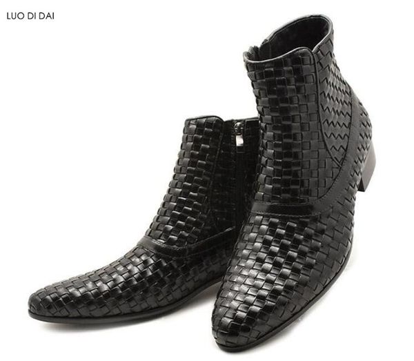 2020 new men fashion boots knitting boots male party shoes zip up booties mens dress shoes brown leather pointed toe booties, Black
2020 new men fashion boots knitting boots male party shoes zip up booties mens dress shoes brown leather pointed toe booties, Black