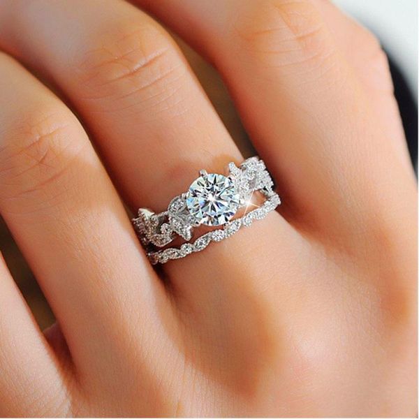 luxury female white round ring set cute silver color flower finger ring vintage wedding band promise engagement rings for women, Golden;silver
luxury female white round ring set cute silver color flower finger ring vintage wedding band promise engagement rings for women, Golden;silver