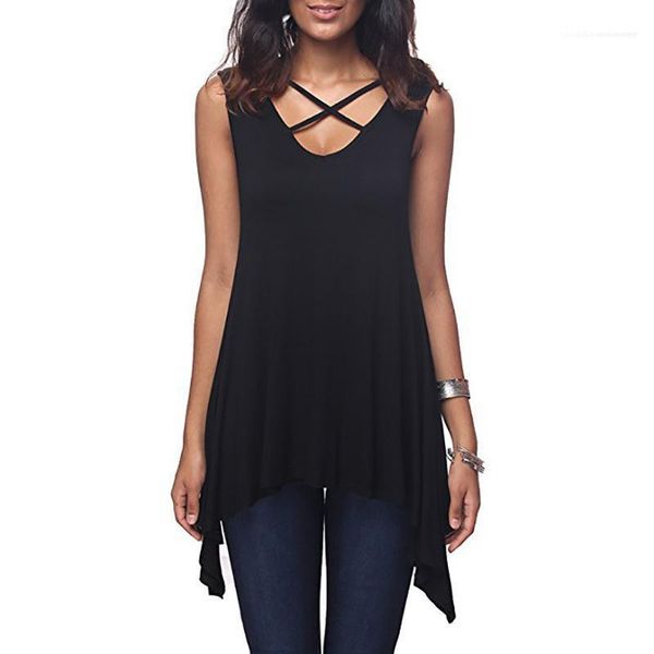 irregular vest t-shirt clothes shirts female clothing new spring summer womens front chest cross v-neck sleeveless loose, White
irregular vest t-shirt clothes shirts female clothing new spring summer womens front chest cross v-neck sleeveless loose, White