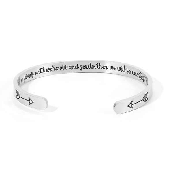 wholesale stainless steel bracelet"we'll be friends until we are old and senile then we will be new friends"bracelet jewelr, Black
wholesale stainless steel bracelet"we'll be friends until we are old and senile then we will be new friends"bracelet jewelr, Black