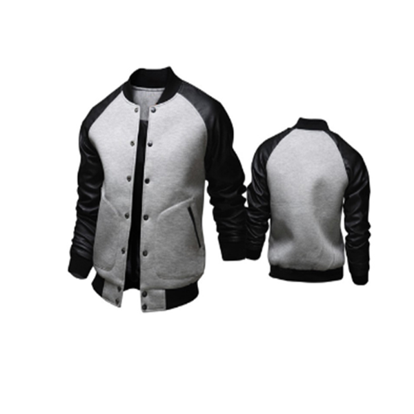 new splicing leather sleeve men's casual baseball uniform jacket fashion collar parka jacket outwear coat overcoats, Black;brown
new splicing leather sleeve men's casual baseball uniform jacket fashion collar parka jacket outwear coat overcoats, Black;brown