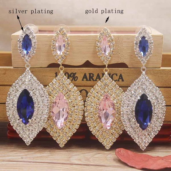 dangle & chandelier beauty classical style drop earrings bride teardrop shape crystal delicate rhinestone wedding earring jewelry, Silver