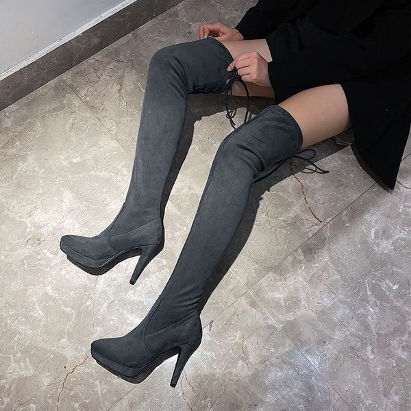 ymechic slim suede high heel winter ladies boots black gray pointed toe platform overknee boots female womens shoes 2020
ymechic slim suede high heel winter ladies boots black gray pointed toe platform overknee boots female womens shoes 2020