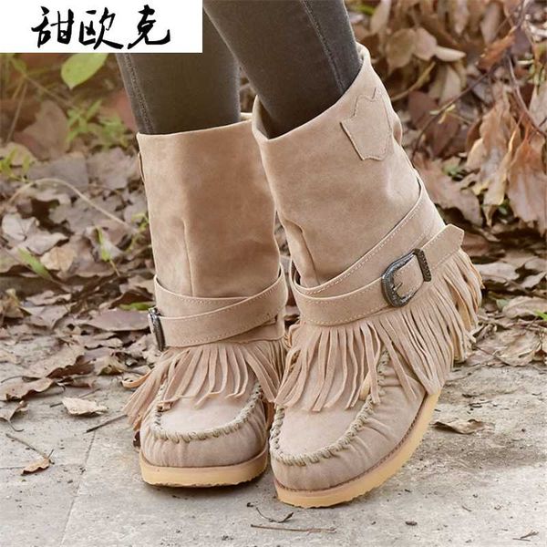 2020 winter women's boots fashion tassel buckle women flat boots mid-calf warm women snow square toe botas mujer, Black
2020 winter women's boots fashion tassel buckle women flat boots mid-calf warm women snow square toe botas mujer, Black