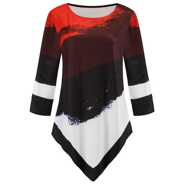 women's t-shirt female floral print t shirt spring three quarter o-neck irregular casual women plus size tee fashion clothing 5xl, White
women's t-shirt female floral print t shirt spring three quarter o-neck irregular casual women plus size tee fashion clothing 5xl, White