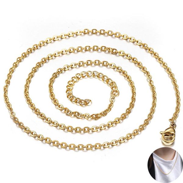 2mm stainless steel necklace choker for men women rolo cable link chain gold color jewelry 18inch w 2inch extension link lkn641, Silver
2mm stainless steel necklace choker for men women rolo cable link chain gold color jewelry 18inch w 2inch extension link lkn641, Silver