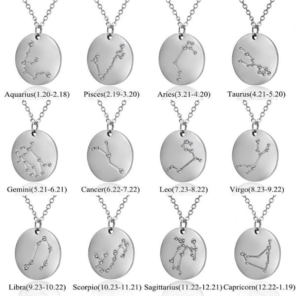 stainless steel 12 constellation necklaces pendants aries leo zodiac sign astrology necklace personality jewelry for men women, Silver
stainless steel 12 constellation necklaces pendants aries leo zodiac sign astrology necklace personality jewelry for men women, Silver