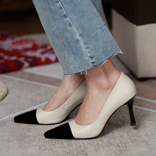 dress shoes 2021 spring and autumn fashion leather color matching women's all-match pumps high heels women x430, Black
dress shoes 2021 spring and autumn fashion leather color matching women's all-match pumps high heels women x430, Black