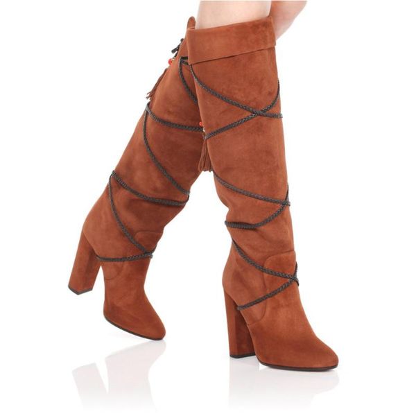 designer brown black block heeled winter knee high boots women pointed toe gladiator fringe tassel booty plus size 43
designer brown black block heeled winter knee high boots women pointed toe gladiator fringe tassel booty plus size 43