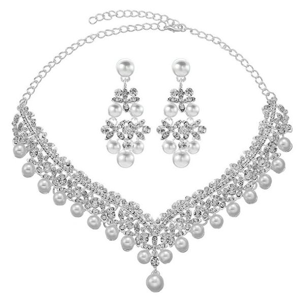 luxury bridal jewelry sets rhinestone clavicle chain necklace and earrings set for women wedding party collares bijoux mariage, Silver
luxury bridal jewelry sets rhinestone clavicle chain necklace and earrings set for women wedding party collares bijoux mariage, Silver