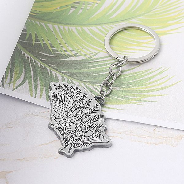 the last of us keychain necklace hand drawn detailed moth leafed fern key chains car keyring women men jewelry, Silver 
the last of us keychain necklace hand drawn detailed moth leafed fern key chains car keyring women men jewelry, Silver