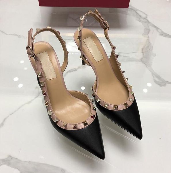 2020 jiamen high heels sandals women's sandals with rivets women slides female slippers genuine leather size 35-41, Black
2020 jiamen high heels sandals women's sandals with rivets women slides female slippers genuine leather size 35-41, Black