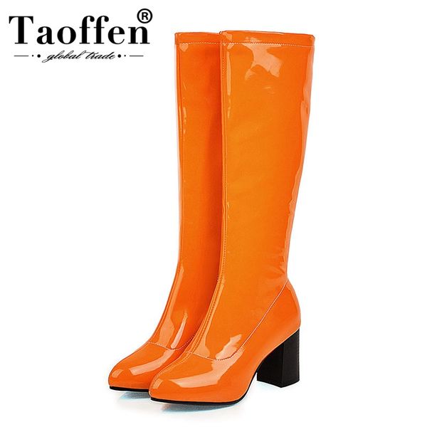 taoffen plus size 34-48 winter knee high boots women patent leather pointed toe ladies high heels shoes women footwear, Black
taoffen plus size 34-48 winter knee high boots women patent leather pointed toe ladies high heels shoes women footwear, Black