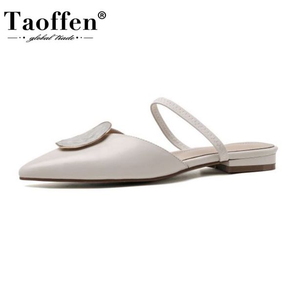 taoffen women real leather shoes sandals pointed toe button slip on shoes flat heel mules fashion outdoor elegant size 33-40, Black
taoffen women real leather shoes sandals pointed toe button slip on shoes flat heel mules fashion outdoor elegant size 33-40, Black