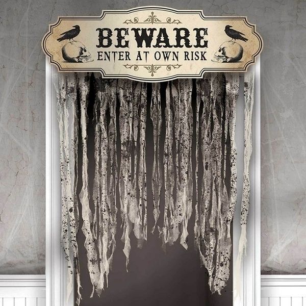 beware enter at own risk door curtain halloween haunted house decorations mask party favors props
beware enter at own risk door curtain halloween haunted house decorations mask party favors props