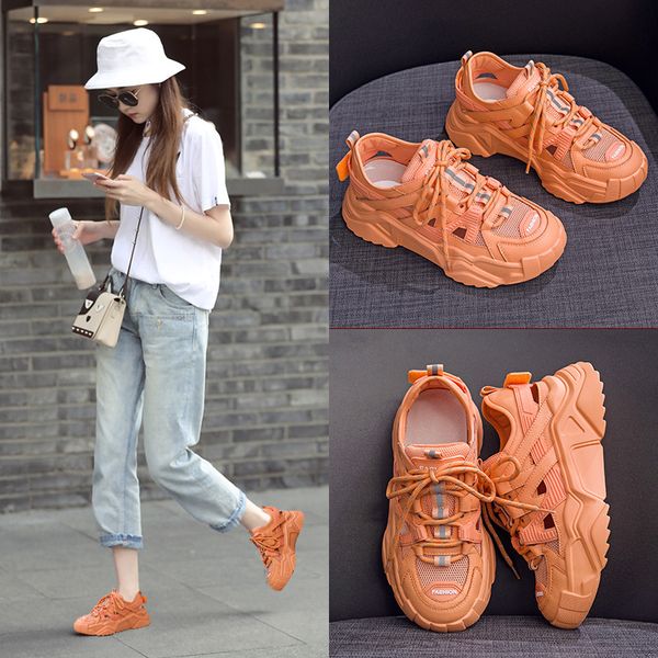 2020 women's platform sneakers casual tennis sport running shoes breathable mesh chunky heels shoes for female girl students, Black
2020 women's platform sneakers casual tennis sport running shoes breathable mesh chunky heels shoes for female girl students, Black