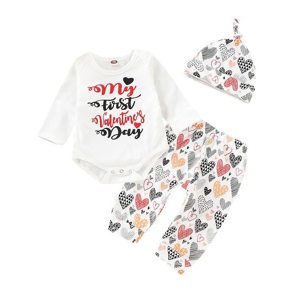 clearance lovely baby girls infant baby valentine's day letter printed jumpsuit romper+pants+hat outfits set z0211, White
clearance lovely baby girls infant baby valentine's day letter printed jumpsuit romper+pants+hat outfits set z0211, White