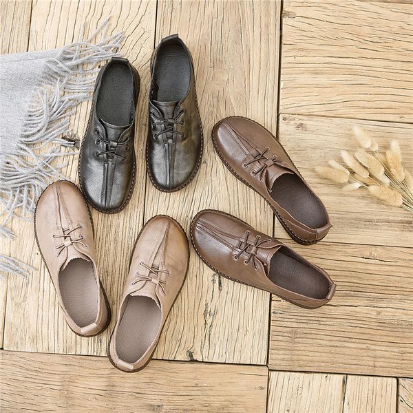 genuine leather women handmade flats shoes spring footwear casual shoes soft sole lace up, Black
genuine leather women handmade flats shoes spring footwear casual shoes soft sole lace up, Black