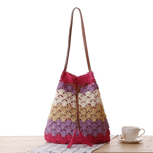 pepper color striped straw woven bag tassel shoulder woven bag bucket beach leisure backpack women mochila
pepper color striped straw woven bag tassel shoulder woven bag bucket beach leisure backpack women mochila