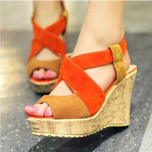 peep toe fashion rome platform wedges sandals women cross-strap mixed colors ladies shoes high back strap casual sandals, Black
peep toe fashion rome platform wedges sandals women cross-strap mixed colors ladies shoes high back strap casual sandals, Black