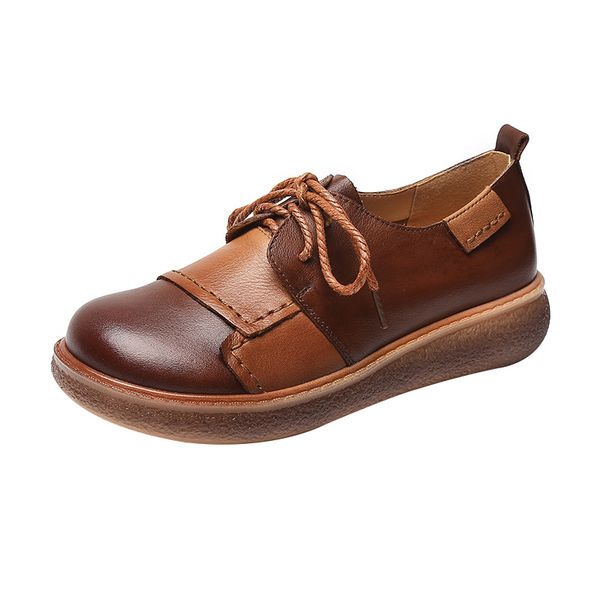 2020 spring new retro style leather ladies shoes small thick-soled soft-soled calfskin color matching shoes, Black
2020 spring new retro style leather ladies shoes small thick-soled soft-soled calfskin color matching shoes, Black