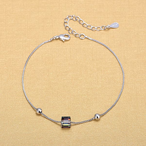 fashion 925 sterling silver colorful crystal cube anklet for women wedding jewelry gifts 2020, Red;blue
fashion 925 sterling silver colorful crystal cube anklet for women wedding jewelry gifts 2020, Red;blue