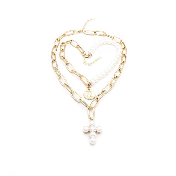 ladies necklaces new in europe and america exaggerated pearl cross thick chain multilayer disc portrait pendant wholesale, Silver
ladies necklaces new in europe and america exaggerated pearl cross thick chain multilayer disc portrait pendant wholesale, Silver