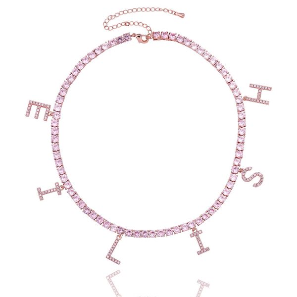 Hip Hop Bling Ice Out 1 Row Cubic Zirconia Tennis Chain Chokers Necklace with Letters Pendants for Men Women Jewelry
Hip Hop Bling Ice Out 1 Row Cubic Zirconia Tennis Chain Chokers Necklace with Letters Pendants for Men Women Jewelry