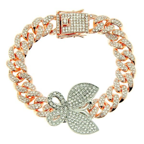 charm bracelets 8/9" 10" rose gold color butterfly bracelet 5a cubic zirconia 12mm cuban chain summer jewelry women men, Golden;silver
charm bracelets 8/9" 10" rose gold color butterfly bracelet 5a cubic zirconia 12mm cuban chain summer jewelry women men, Golden;silver