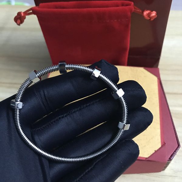 jewelry latest 6 screw bracelets titanium steel ladies love bangle men and women couple thread bracelet with original box, Black
jewelry latest 6 screw bracelets titanium steel ladies love bangle men and women couple thread bracelet with original box, Black