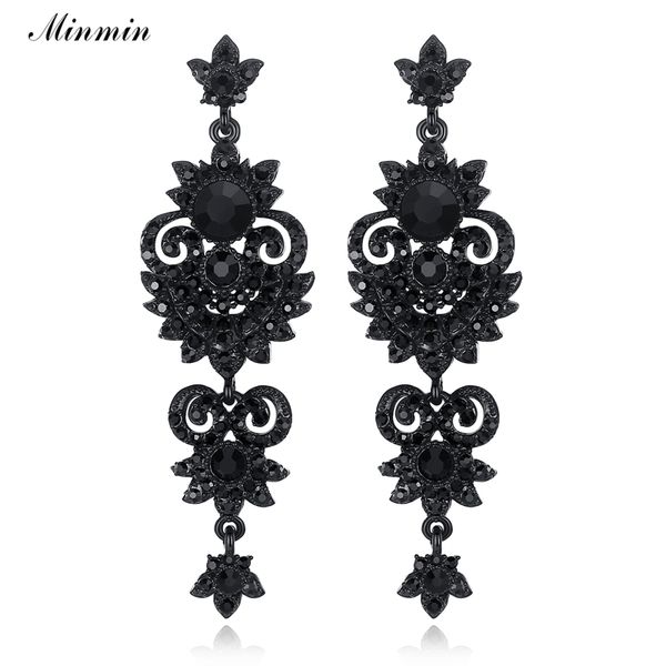 minmin luxury floral black color vintage earrings unique design crystal long drop earrings women fashion jewelry 2020 meh938, Silver
minmin luxury floral black color vintage earrings unique design crystal long drop earrings women fashion jewelry 2020 meh938, Silver