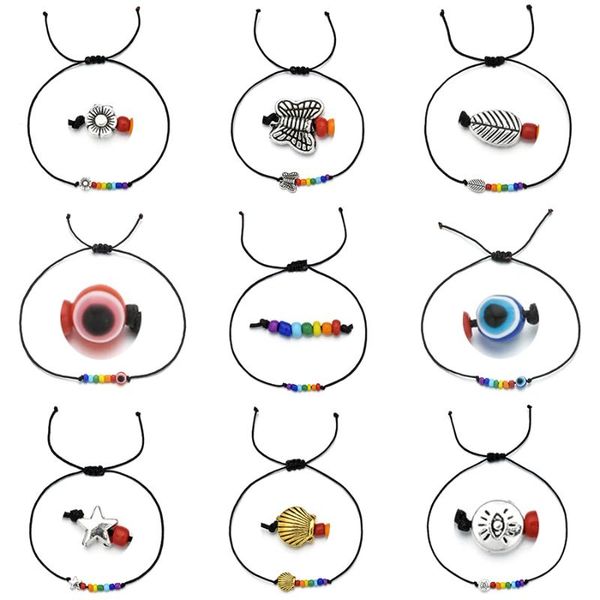 charm bracelets bohemia vintage black rope chain bracelet hand woven rainbow beads flower star love heart blue eye shell leaf butterfly, Golden;silver
charm bracelets bohemia vintage black rope chain bracelet hand woven rainbow beads flower star love heart blue eye shell leaf butterfly, Golden;silver
