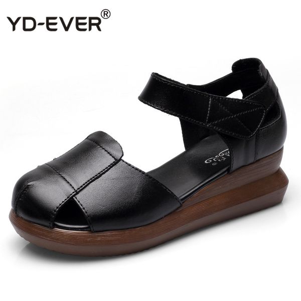 fashion summer shoes women sandals 2020 round toe genuine leather wedges sandals ladies thick bottom platform, Black
fashion summer shoes women sandals 2020 round toe genuine leather wedges sandals ladies thick bottom platform, Black