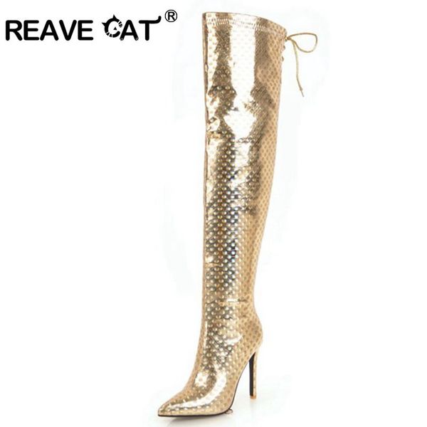 reave cat shoes women over the knee boots thigh high boots pointed toe thin heel shoes lace up botas feminino mujer bottes a1410, Black
reave cat shoes women over the knee boots thigh high boots pointed toe thin heel shoes lace up botas feminino mujer bottes a1410, Black