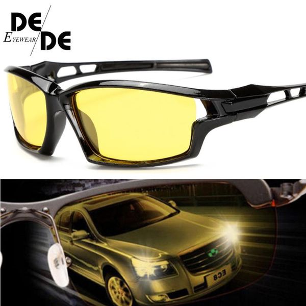 2020 new night vision sunglasses men brand designer fashion polarized night driving enhanced light at rainy cloudy fog day, White;black