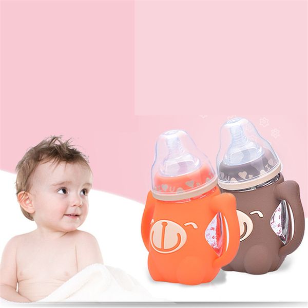 cute baby bottle safe silicone milk bottle with handle soft mouth newborn drink training feeding bottle
cute baby bottle safe silicone milk bottle with handle soft mouth newborn drink training feeding bottle