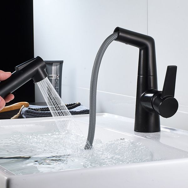 all copper bathroom washbasin faucet pull out sink tap black and cold basin tap rotating faucet convenient bath accessories
all copper bathroom washbasin faucet pull out sink tap black and cold basin tap rotating faucet convenient bath accessories