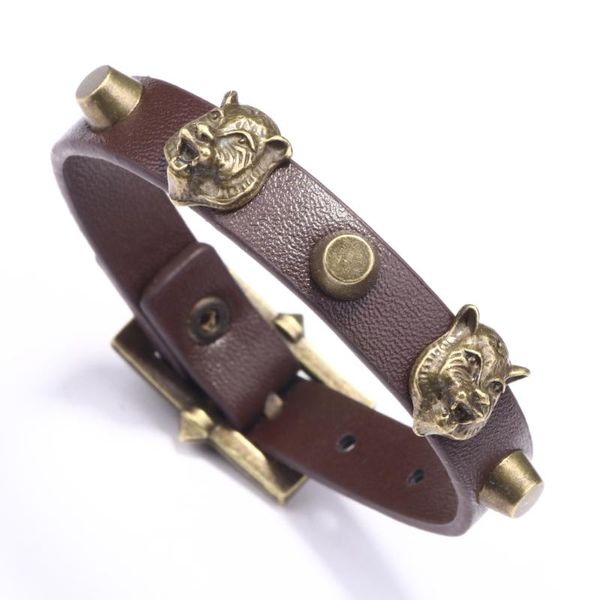 new fashion men's jewelry antique bronze tiger head punk leather bracelets adjustable alloy & leather male bracelets accessories, Golden;silver
new fashion men's jewelry antique bronze tiger head punk leather bracelets adjustable alloy & leather male bracelets accessories, Golden;silver