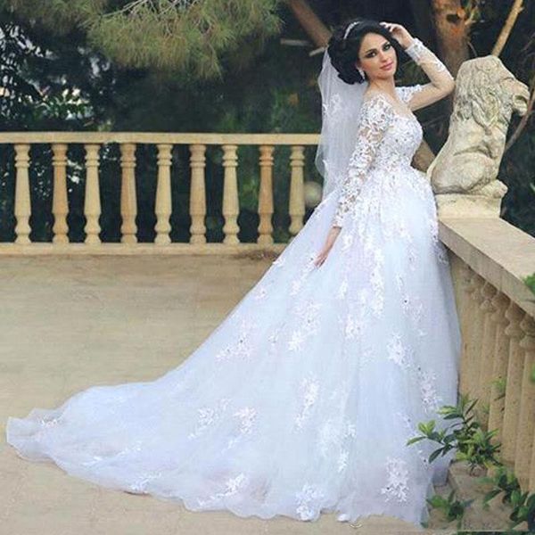2021 jewel long sleeves sheer neck bridal gowns with lace applique beaded a-line wedding dresses back zipper custom made white w
2021 jewel long sleeves sheer neck bridal gowns with lace applique beaded a-line wedding dresses back zipper custom made white w