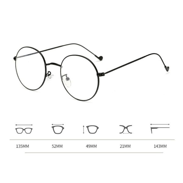 new metal thin round frame glasses students trend optical glasses anti-blu-ray flat mirror 449f, Black
new metal thin round frame glasses students trend optical glasses anti-blu-ray flat mirror 449f, Black