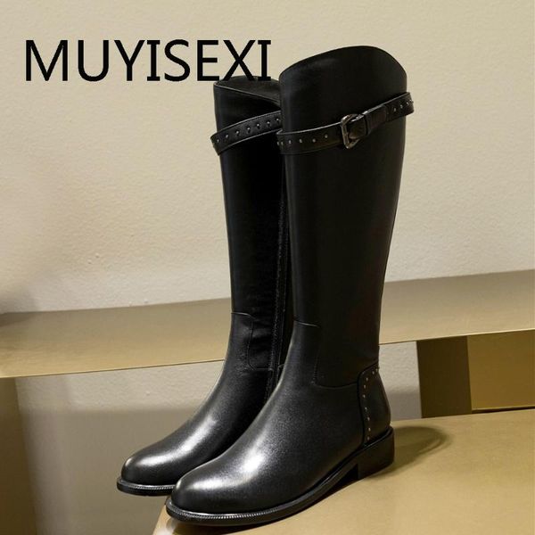 genuine leather long boots 3cm low heel gladiator women keep warm preppy style over-the-knee boots with rivet ox04 muyisexi, Black
genuine leather long boots 3cm low heel gladiator women keep warm preppy style over-the-knee boots with rivet ox04 muyisexi, Black