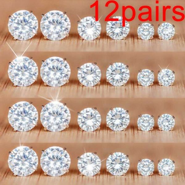 6/12 pairs classic crystal zircon cz stud earrings for women/men jewelry crystal zircon studs earring wholesale, Golden;silver
6/12 pairs classic crystal zircon cz stud earrings for women/men jewelry crystal zircon studs earring wholesale, Golden;silver