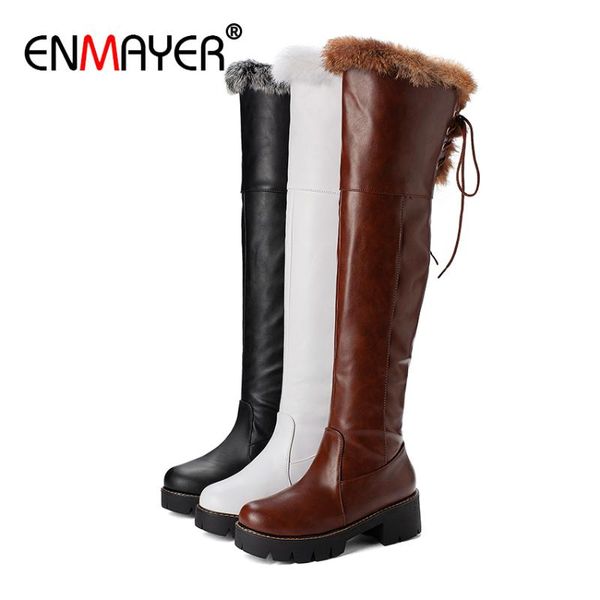 boots enmayer winter pu lace-up fretwork heels over-the-knee round toe med faux fur platform solid short plush women shoes, Black
boots enmayer winter pu lace-up fretwork heels over-the-knee round toe med faux fur platform solid short plush women shoes, Black