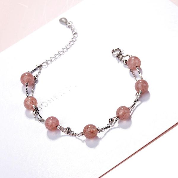 pink crystal trick peach blossom bracelet double strawberry wild girl heart gift, Black
pink crystal trick peach blossom bracelet double strawberry wild girl heart gift, Black