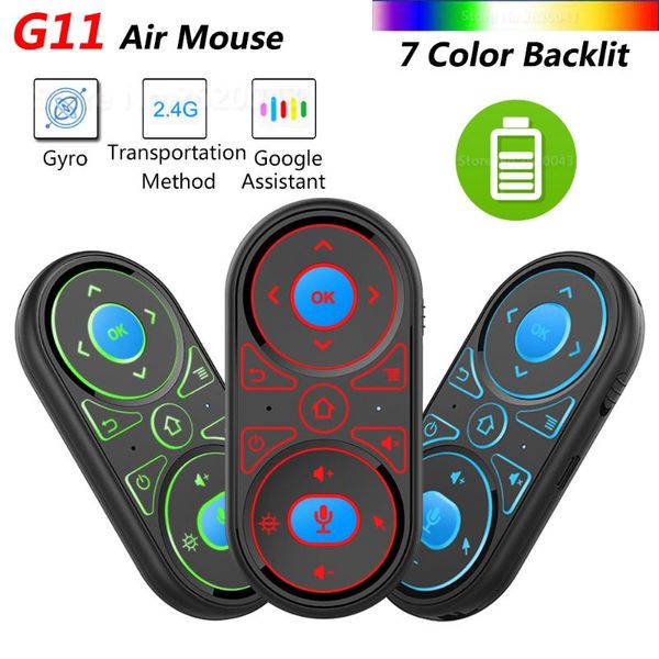 g11 7 color backlit wireless air mouse gyroscope voice smart remote control built-in battery for x96 mini h96 max android tv box
g11 7 color backlit wireless air mouse gyroscope voice smart remote control built-in battery for x96 mini h96 max android tv box