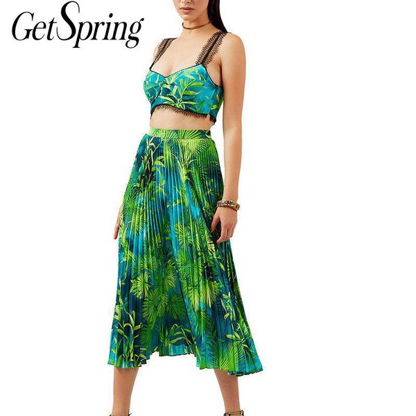 getspring women sets two piece skirt set deep v neck tank with high waist printed pleated skirt two piece set 2020 new, Gray
getspring women sets two piece skirt set deep v neck tank with high waist printed pleated skirt two piece set 2020 new, Gray