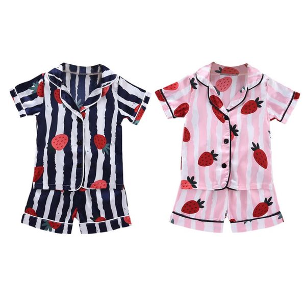 infant clothes sleepwear nightwear strawberry stripe print pajama sets cotton children's pyjamas, Blue;red 
infant clothes sleepwear nightwear strawberry stripe print pajama sets cotton children's pyjamas, Blue;red