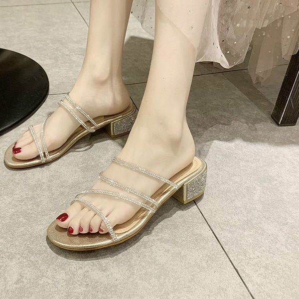 crystal heel slippers sandals women crystal ribbon chunky heel slippers summer gold silver thick sandals size 35-39, Black
crystal heel slippers sandals women crystal ribbon chunky heel slippers summer gold silver thick sandals size 35-39, Black