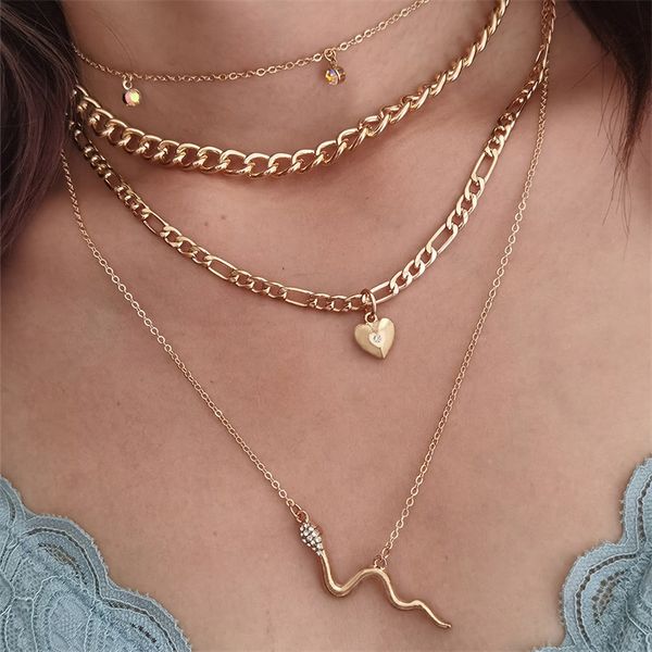 chokers 4pcs/set women necklaces set classic heart snake crystal tassel clavicle chain gold necklace charm dance party female jewelry, Golden;silver
chokers 4pcs/set women necklaces set classic heart snake crystal tassel clavicle chain gold necklace charm dance party female jewelry, Golden;silver